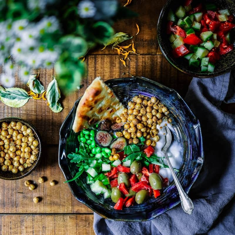 Foto de hermoso arreglo de comida